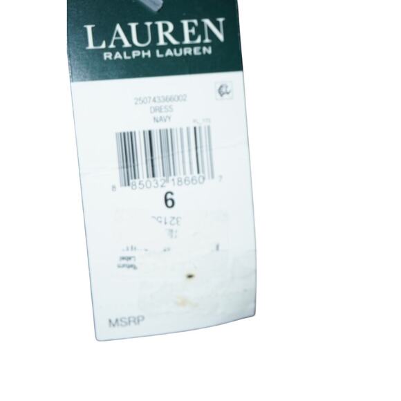 Lauren Ralph Lauren Navy Draped Sheath Dress – Size 6 – NWT - Picture 5 of 7